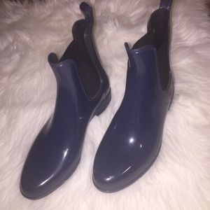 J.crew navy low rise rise rain boots